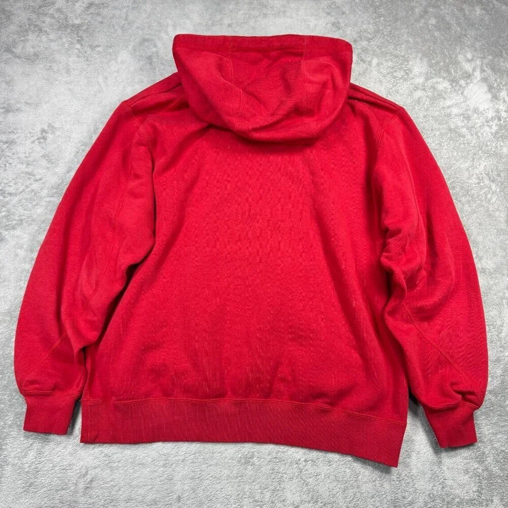 Air Jordan Baggy Hoodie Embroidered Logo Mens XL Red Pullover Sweatshirt Y2K